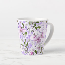 Elegante Pastelbloem Klein Latte Mok