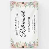 Elegante pastelbloem pensioen partij spandoek (Verticaal)