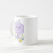 Elegante pastelbloem Schriftvers gepersonaliseerd Koffiemok (Voorkant links)