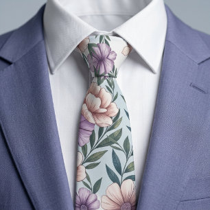 Elegante Pastelbloemen Stropdas