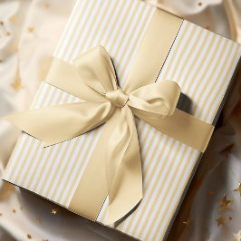 Elegante pastelgele en witte dunne strepen cadeaupapier