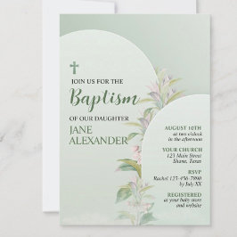 Elegante Pastelgroene Bloemendoop Kaart