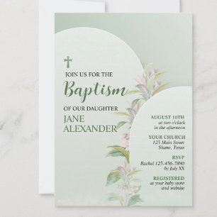Elegante Pastelgroene Bloemendoop Kaart
