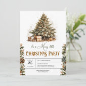 Elegante pastelgroene en faux gouden vakantie kaart (Staand voorkant)