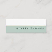 Elegante pastelgroene gouden consultant mini visitekaartje (Voorkant)