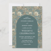 Elegante pastelgroene ivoren bloemen Art Nouveau Kaart (Voorkant)