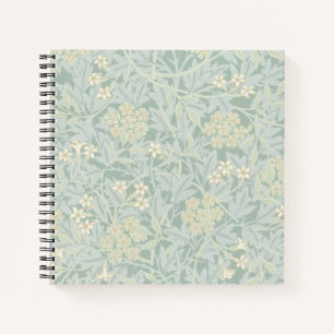 Elegante Pastelgroene Jasmin Bloem Motief Notitieboek