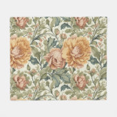 Elegante pastelkleuren  bloemig fleece deken (Voorkant (Horizontaal))