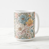 Elegante pastelkleuren  bloemig koffiemok (Voorkant rechts)