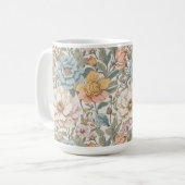 Elegante pastelkleuren  bloemig koffiemok (Voorkant links)