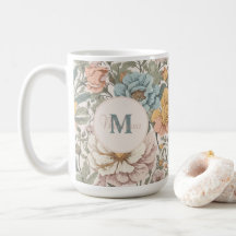 Elegante pastelkleuren  bloemmonogram