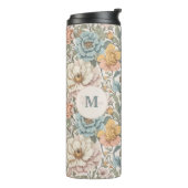 Elegante pastelkleuren  bloemmonogram thermosbeker (Gedraaid links)