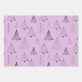 Elegante Pastelkleuren Handgetekende Kerstbomen Inpakpapier Vel (Voorkant 3)