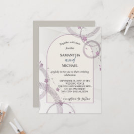 Elegante Pastelkleurige Bloemboog Trouwuitnodiging Kaart
