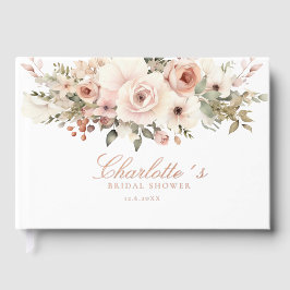 Elegante pastelkleurige bloemenboeket Bruidsbezoek Gastenboek