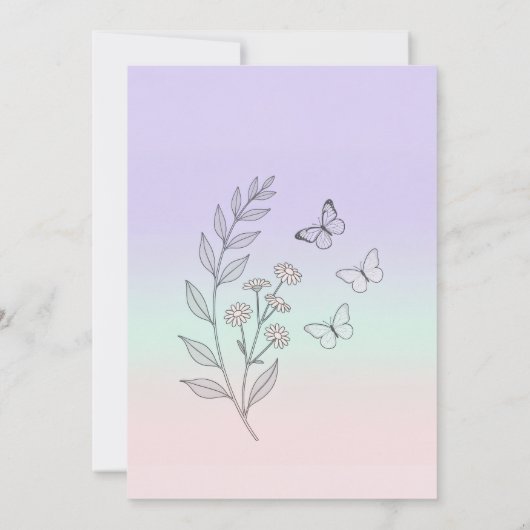 Elegante Pastelkleurige Bloemige Quinceañera Uitno Kaart (Achterkant)