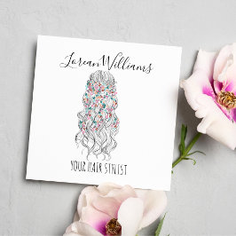 Elegante Pastelkleurige Bruid met Golvend Haar Blo Vierkante Visitekaartje