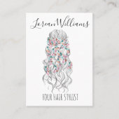 Elegante Pastelkleurige Bruid met Golvende Haarsti Visitekaartje (Voorkant)