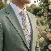 Elegante Pastelkleurige Wilde Bloemen Stropdas