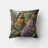 Elegante pastelkleurige wilde bloementuin met vlin kussen (Achterkant)