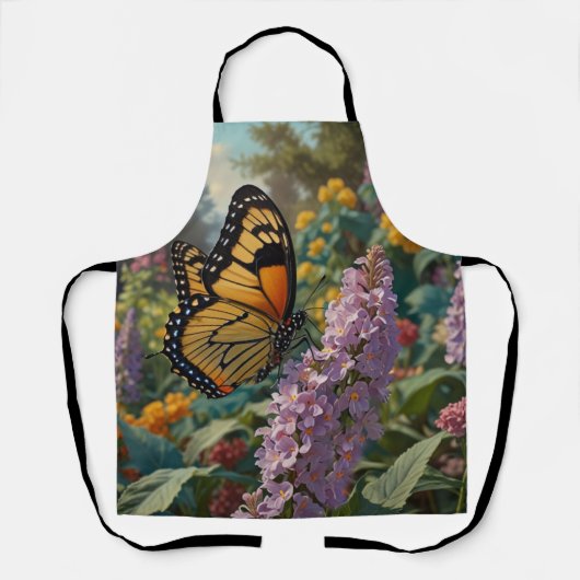 Elegante pastelkleurige wilde bloementuin met vlin schort (Voorkant)