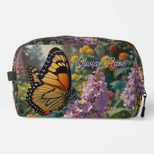 Elegante pastelkleurige wilde bloementuin met vlin toilettasje
