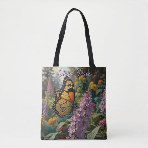 Elegante pastelkleurige wilde bloementuin met vlin tote bag