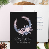 Elegante pastelkrans kerst niet foto feestdagen kaart