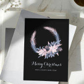 Elegante pastelkrans kerst niet foto feestdagen kaart