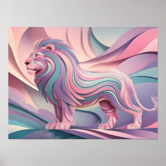 Elegante pastelleeuw Abstract behang Poster (Voorkant)