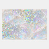 Elegante pastelopaal holografische glitter inpakpapier vel (Voorkant 2)