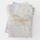 Elegante pastelopaal holografische glitter inpakpapier vel (In situ)