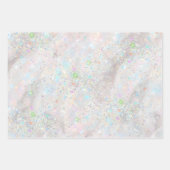 Elegante pastelopaal holografische glitter inpakpapier vel (Voorkant 3)