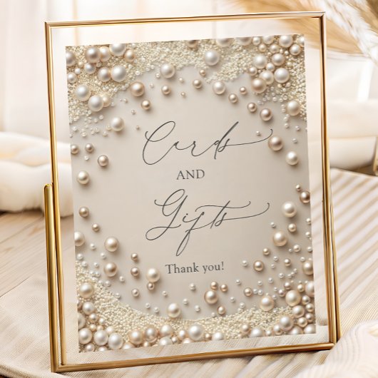 Elegante pastelparels en diamanten Kaarten en gesc Poster
