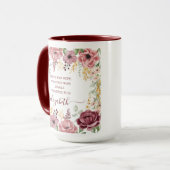 Elegante pastelroze bloem Spreuken 31 Mok (Voorkant links)