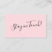 Elegante, pastelroze typografie "We hebben bewogen Visitekaartje (Achterkant)