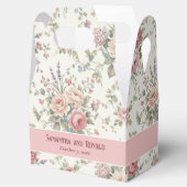 Elegante Pastelrozen Shabby Chic Bruiloft Bedankdoosjes (Geopend)