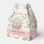 Elegante Pastelrozen Shabby Chic Bruiloft Bedankdoosjes (Voorkant Zijde)