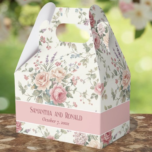 Elegante Pastelrozen Shabby Chic Bruiloft Bedankdoosjes