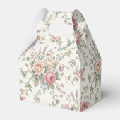 Elegante Pastelrozen Shabby Chic Bruiloft Feest Bedankdoosjes (Achterkant)