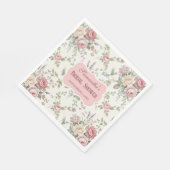 Elegante Pastelrozen Shabby Chic Bruiloftsborrel Servet (Hoek)