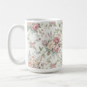 Elegante Pastelrozen Shabby Chic Koffiemok (Links)