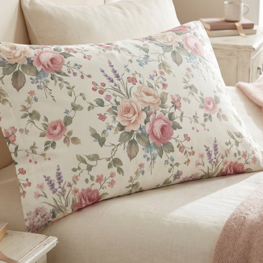 Elegante Pastelrozen Shabby Chic Kussensloop