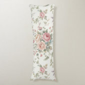 Elegante Pastelrozen Shabby Chic Lichaamskussen (Voorkant Verticaal)