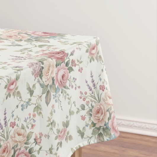 Elegante Pastelrozen Shabby Chic Tafelkleed (Voorbeeld)