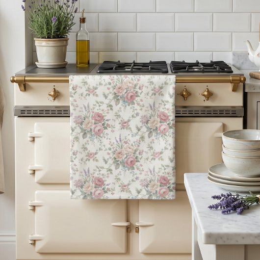 Elegante Pastelrozen Shabby Chic Theedoek