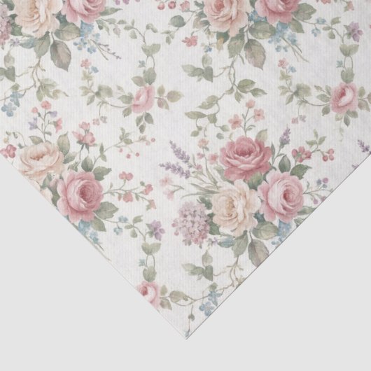 Elegante Pastelrozen Shabby Chic Tissuepapier (Detail)