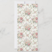 Elegante Pastelrozen Shabby Chic Trouwmenu Kaart (Achterkant)