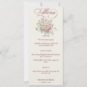 Elegante Pastelrozen Shabby Chic Trouwmenu Kaart (Voorkant)