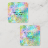 Elegante pastels met een spleetspuit vierkante visitekaartje (Voorkant / Achterkant)